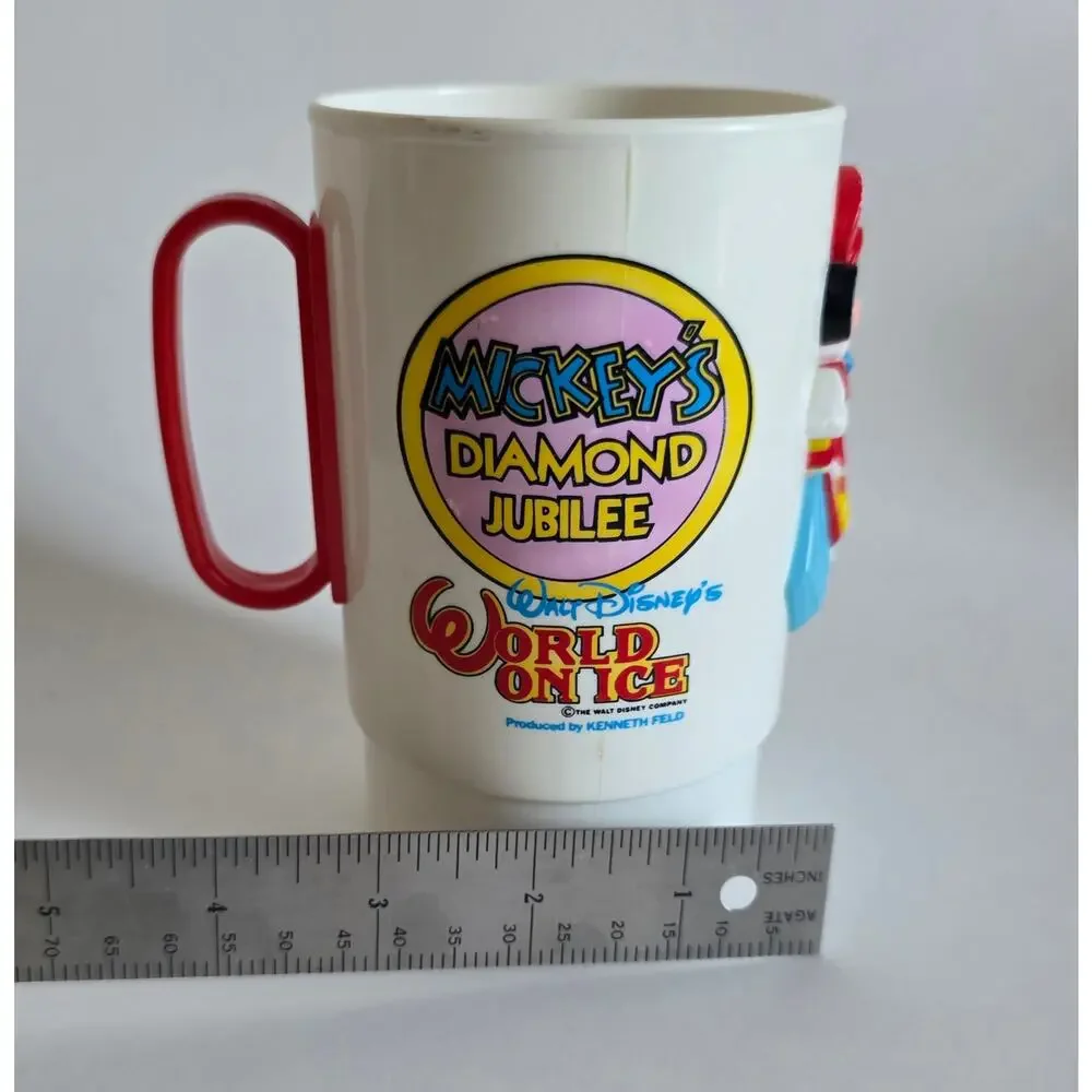 Disney Mickey's Diamond Jubilee World on Ice 3D Plastic Travel Mug Cup
